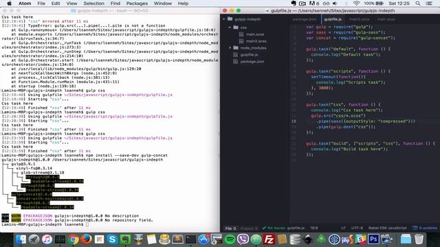 GulpJs Beginner Tutorials Indepth - 4 Minifying and Concatenating sass:scss css files смотреть онлайн