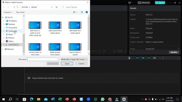 How to Import files -photos/videos- on CAPCUT (pc/laptop) смотреть онлайн