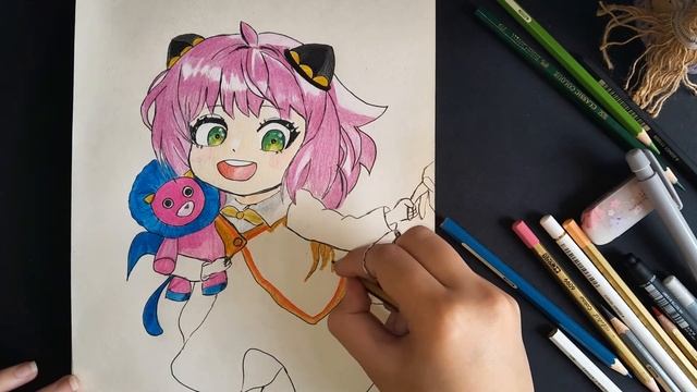 Anya Forger drawing | draw with me смотреть онлайн