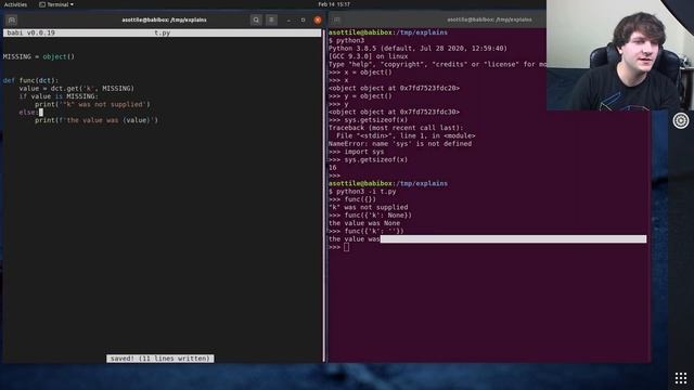 python: why object() in this code? (intermediate) anthony explains #243 смотреть онлайн