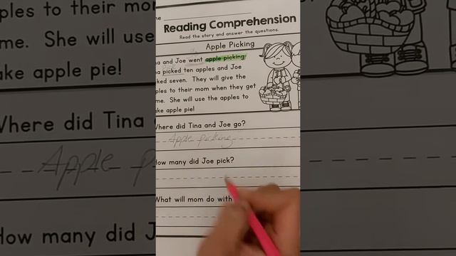 Apple Picking reading comprehension смотреть онлайн