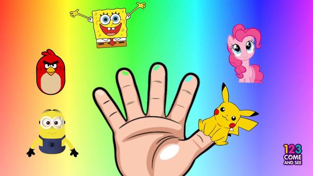Finger family Minion, Angry bird, Spongebob, Pinky Pie my little pony, Pikachu pokemon go смотреть онлайн