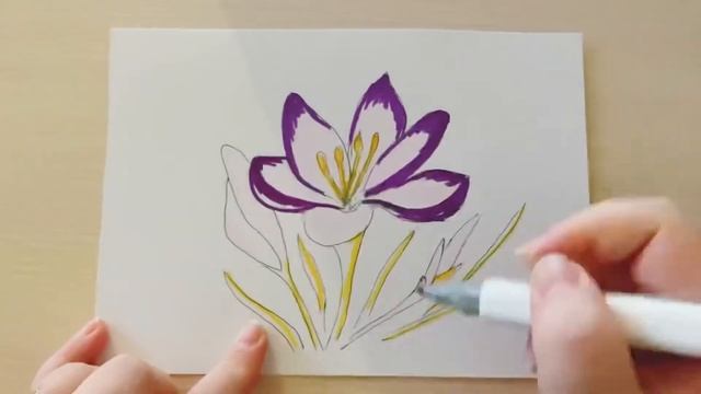 Как нарисовать цветок / How to draw a flower смотреть онлайн