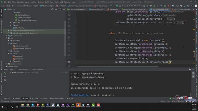Android Development Tutorial - Build Cart with Firebase part #2 смотреть онлайн