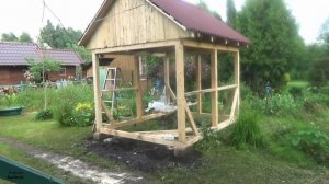 VLOG Дачный. Строительство беседки на дачном участке. Нам строят беседку. Часть 2.