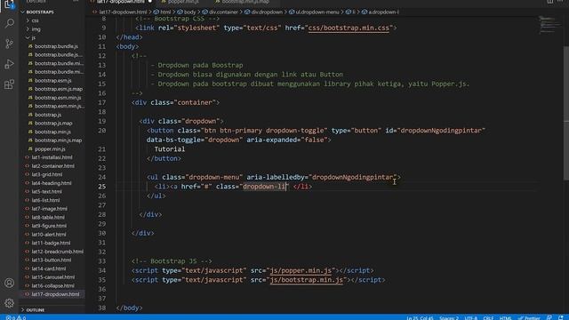 #17 - Dropdown | Belajar Bootstrap 5 смотреть онлайн
