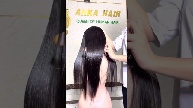 Black Wig From Human Hair By Anka Hair Vietnam +84921388827 #wigs #hairshop #wholesalehair