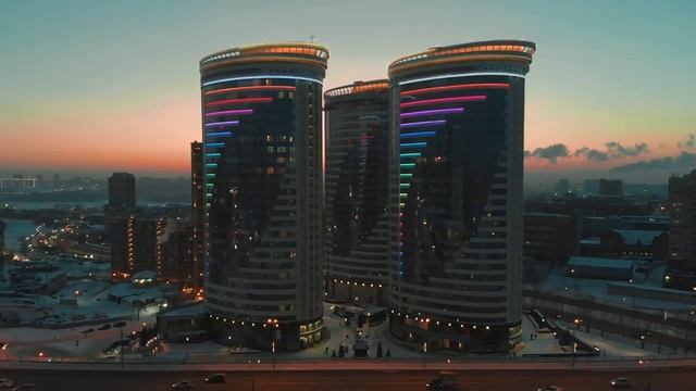 Mavic Air - ЖК Флотилия Новосибирск, Ночная подсветка смотреть онлайн