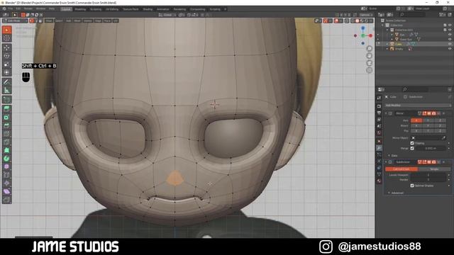 Making Chibi Erwin Smith In Blender | Part 1 | Modeling the face. смотреть онлайн