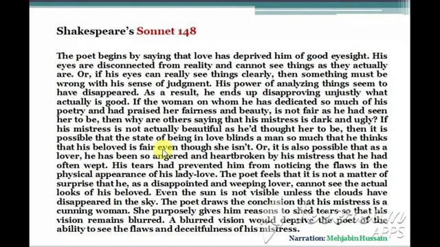 Summary of Sonnet 148 by William Shakespeare смотреть онлайн