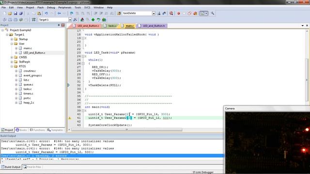 RTOS Урок 3: Передача данных в функцию при создании задачи.