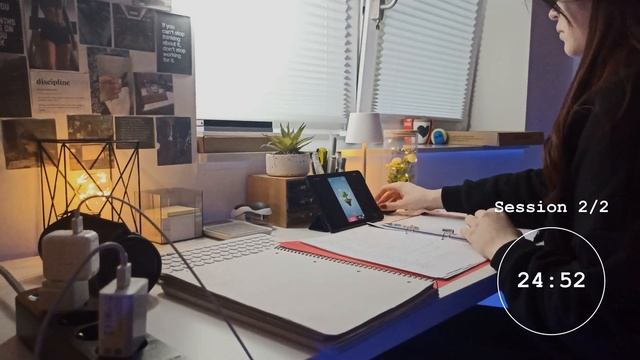 1-HOUR STUDY WITH ME | Background noise (NO MUSIC) | Pomodoro 25/5 + countdown смотреть онлайн