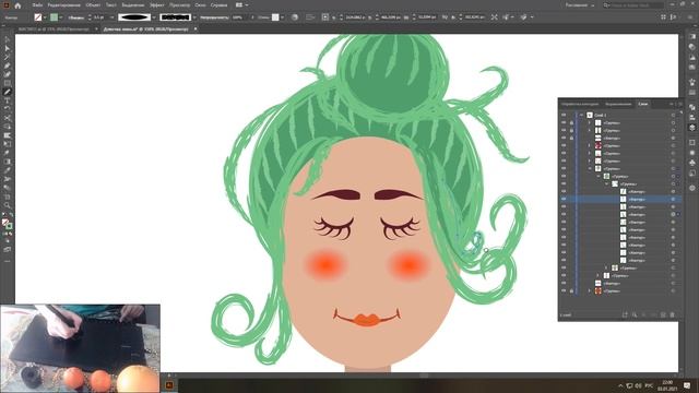 Winter girl in adobe illustrator (Девочка Зима в адоб иллюстраторе) смотреть онлайн