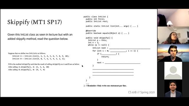 CS 61B Spring 2021 • Midterm 1 Review • Linked Lists & Arrays смотреть онлайн