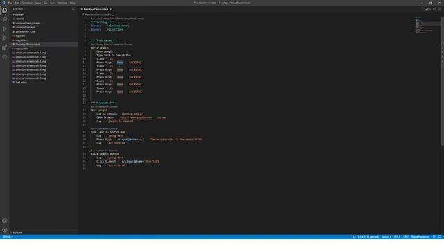 Selenium Library-Press Keys In Robot Framework