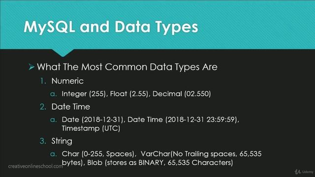 Complete bootcamp with MYSQL PHP & PYTHON #5 Data types in MySQL Part 1 смотреть онлайн