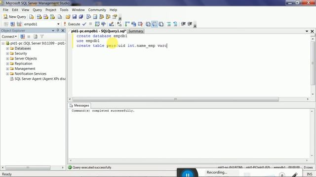 SQL SERVER:DATABASE CREATE AND TABLE CREATE IN SQL SERVER.2005 смотреть онлайн