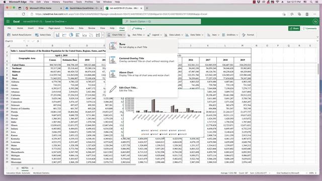 Excel Online Quick Video: Inserting a chart смотреть онлайн