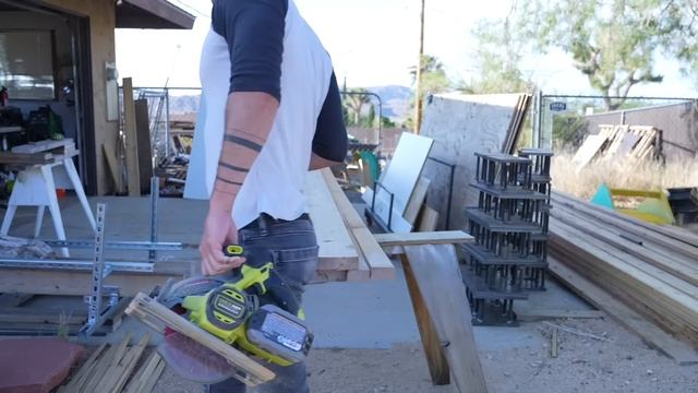 DIY Concrete And Wood Bench