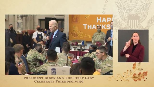 President Biden and The First Lady Celebrate Friendsgiving with Service Members & Military Families смотреть онлайн