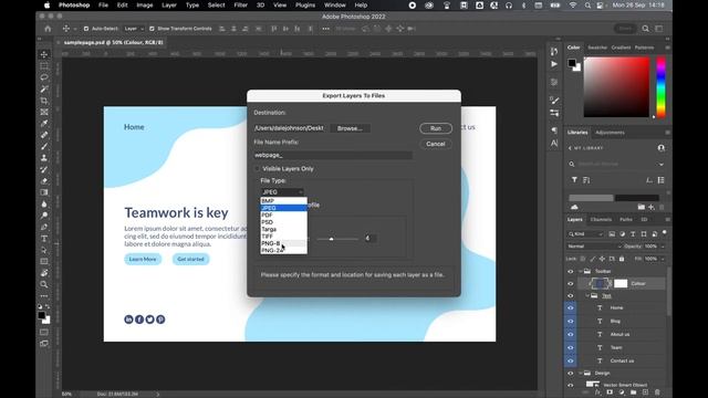 Export Layers As Separate PNG Files In Photoshop 2022 смотреть онлайн