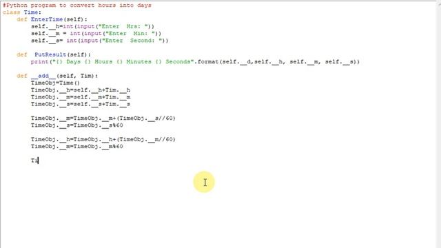 Python program to convert hours into days смотреть онлайн