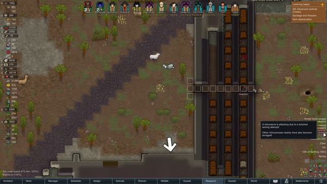Rimworld [Tutorial & Playthrough] 70: How (NOT) to Tidy Up Your Base During a Rhino Pack Attack! смотреть онлайн