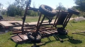 ПОСТРОИЛИ ПРИЦЕП 2ПТС4  ЗЕРНОВОЗ С ТОРМОЗАМИ.  ПЕРЕДЕЛКА С ПАЛЬЦА НА КРУГ