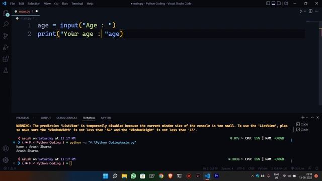 4 - Take User's Input | Python Programming | Let's Kill Python Together смотреть онлайн
