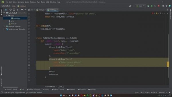 Discord Bot mit Python programmieren | Part 13: Modals | Pycord Tutorial Deutsch