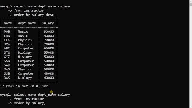 Order By Clause in SQL смотреть онлайн