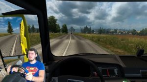 УЛЕТЕЛ С ТРАССЫ - РУССКИЕ ДОРОГИ в EURO TRUCK SIMULATOR 2 + РУЛЬ