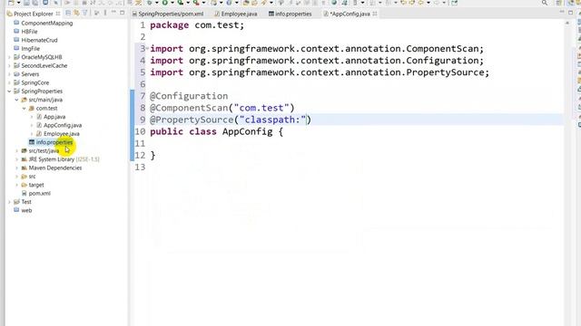 inject values from properties file in spring | Spring @PropertySource annotation | @Value Annotaion смотреть онлайн
