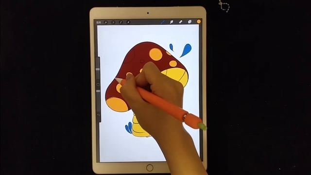 Glowing mushroom with IPAD Procreate Illustration | Draw with me смотреть онлайн