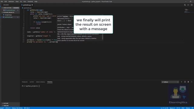 the perimeter of a regular polygon with python on visual studio code смотреть онлайн