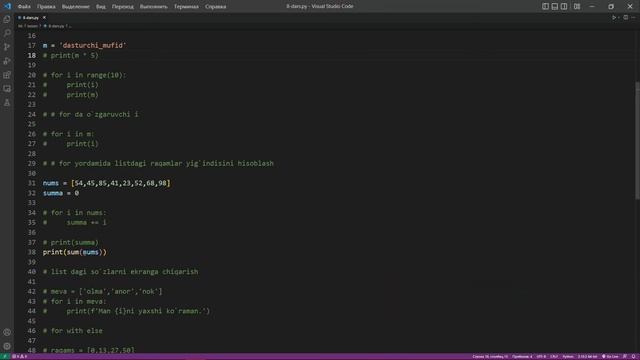 #08 Python dasturlash tili | for sikli смотреть онлайн