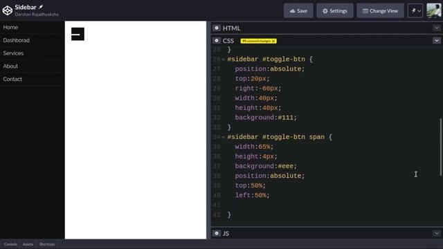 How to Create Simple Responsive Animated Sidebar Menu using HTML, CSS & JavaScript смотреть онлайн