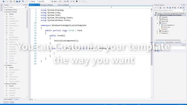 Creating Custom Template Project For Windows Forms Application In Visual Studio смотреть онлайн