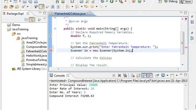 #13 Fahrenheit to Celsius Conversion Program using Java || Core Java in Tamil смотреть онлайн