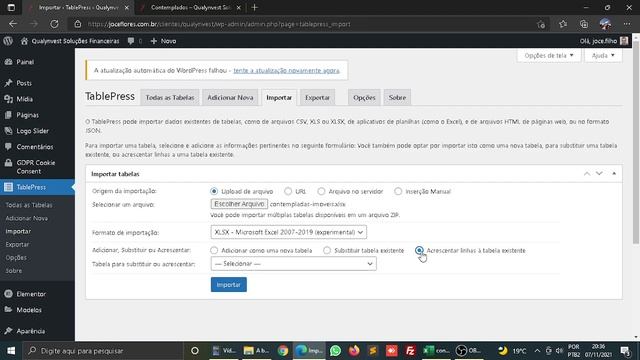 Importando tabela EXCEL no WORDPRESS, utilizando o plugin TABLEPRESS смотреть онлайн