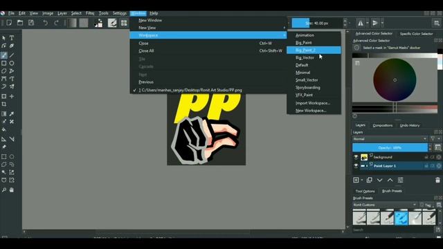 How To Customize Your Workspace | Reset & Arrange Workspace And Themes | Krita & Photoshop Tutorial