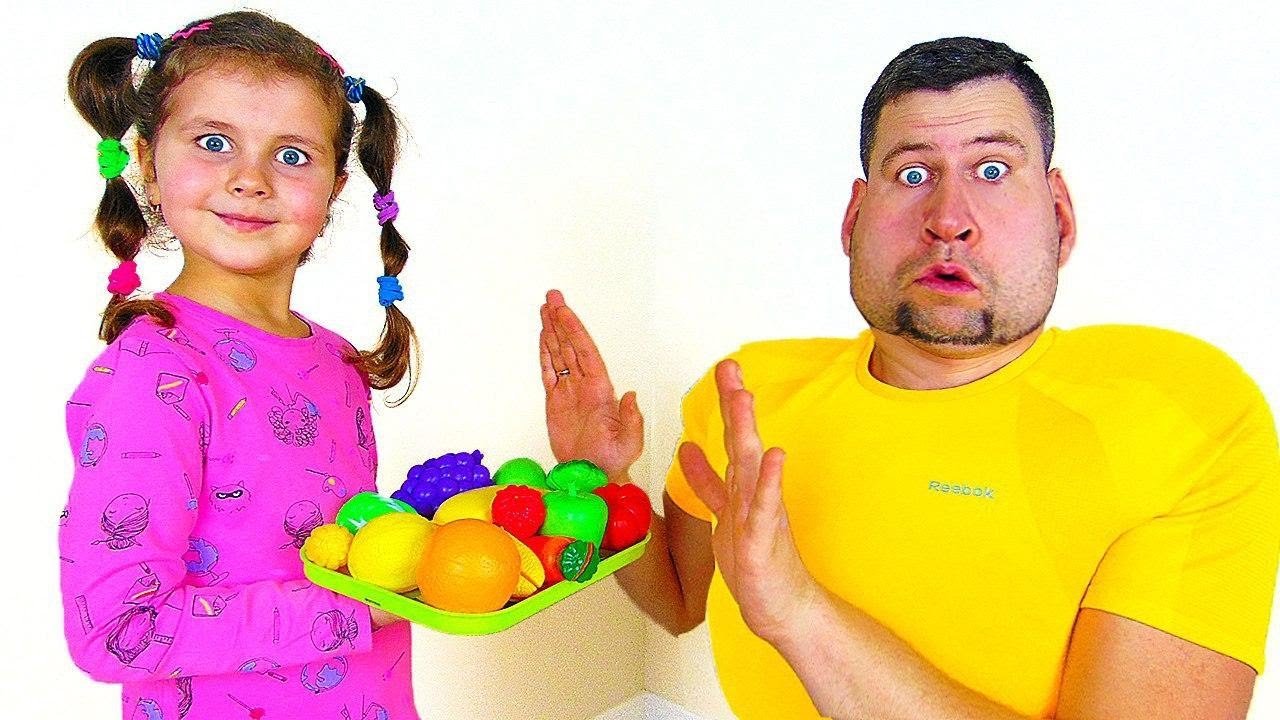 Милана учит папу правильно питаться и заниматься спортом смотреть онлайн