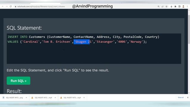 SQL INSERT INTO Statement@arvindprogramming смотреть онлайн
