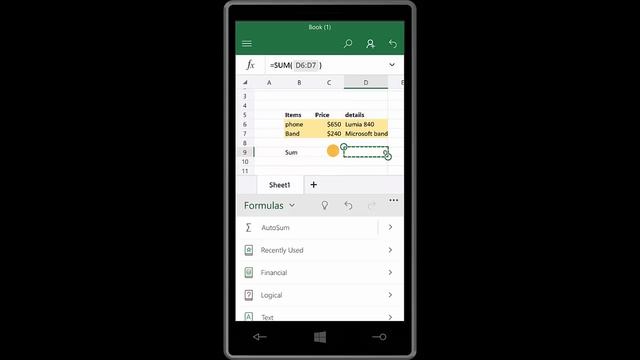 Windows 10 Mobile- Excel смотреть онлайн