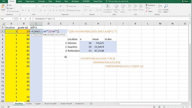 Excel - Means and Standard deviations per factor смотреть онлайн