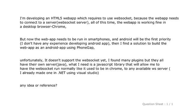 HTML : WebSocket HTML5 in the phonegap for android смотреть онлайн