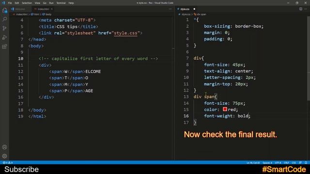 Capitalize first letter of every word using CSS | CSS tips | #SmartCode смотреть онлайн