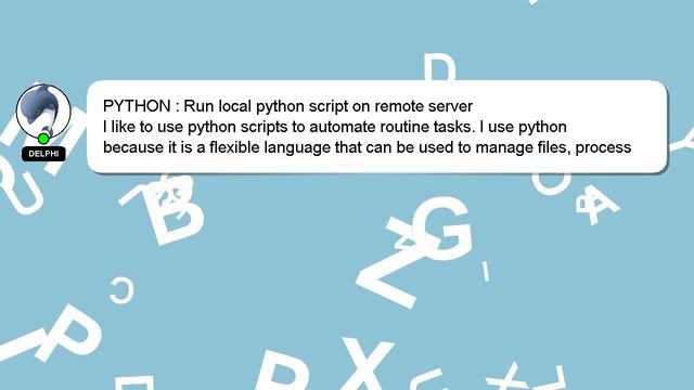 PYTHON : Run local python script on remote server смотреть онлайн
