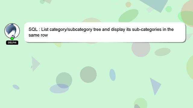SQL : List category/subcategory tree and display its sub-categories in the same row смотреть онлайн