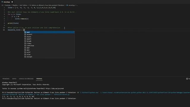 Retirer un élément d'une liste pendant l'itération en Python смотреть онлайн